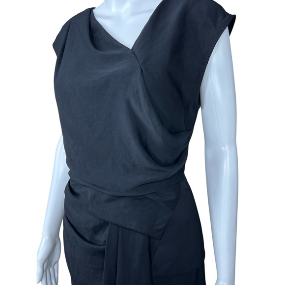 Helmut Lang Flash Draped Twist Sheath Dress Sz 6 Sleeveless Lagenlook Goth - Picture 9 of 16